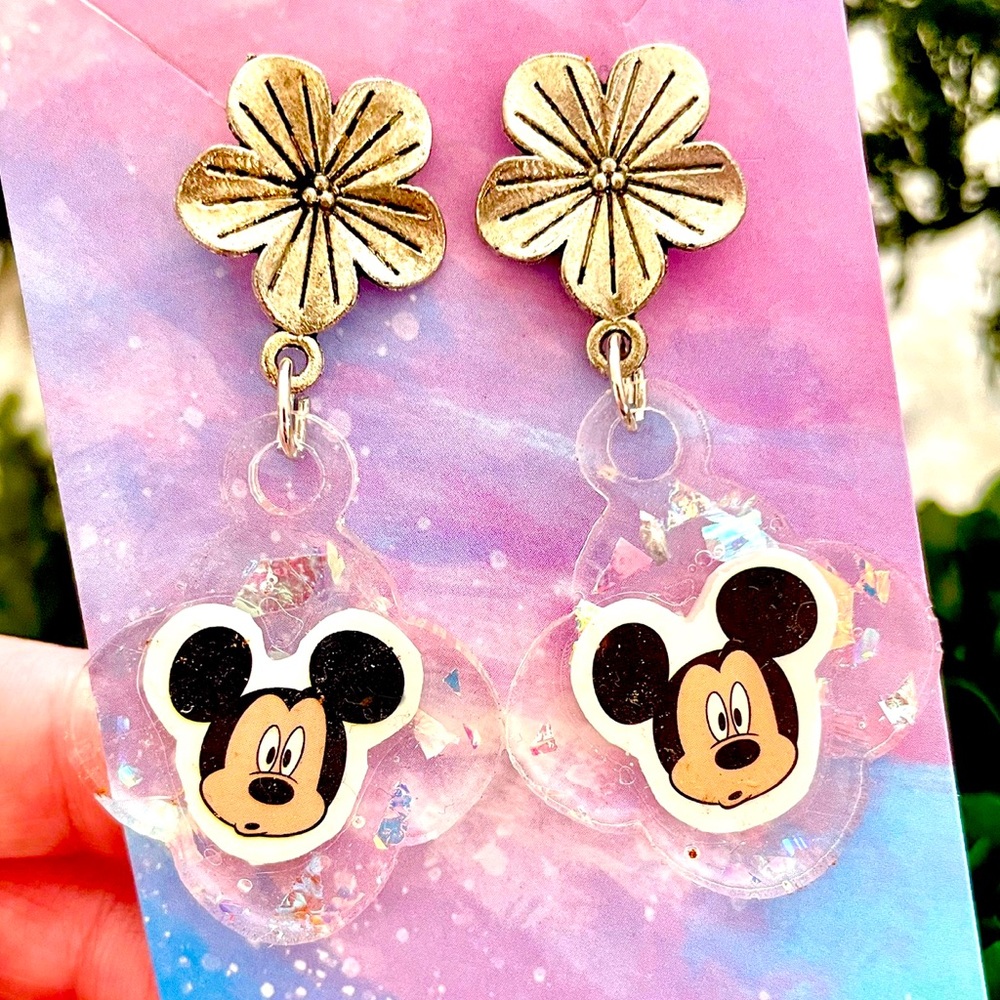 Acrylic Mickey Dangle Earrings